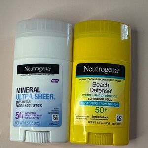 Neutrogena Mineral and Beach Defense Sunscreen Sticks - White and Yellow
